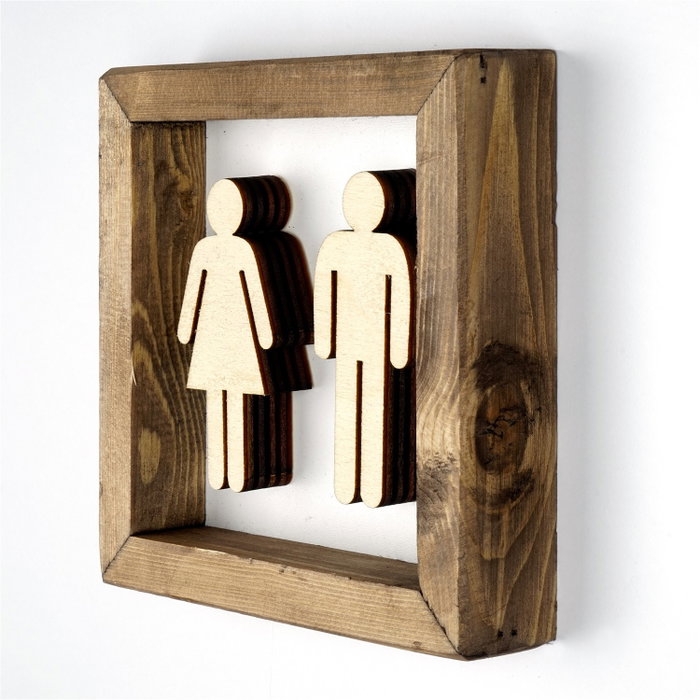 Wallity Accesorio decorativo de pared de madera Nogal y Blanco WC001